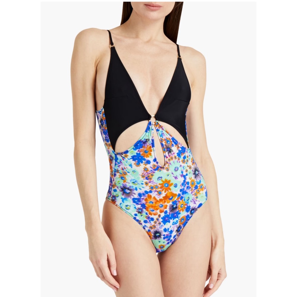 Stella McCartney NWT Cutout Floral Print One-Piece Swimsuit Small